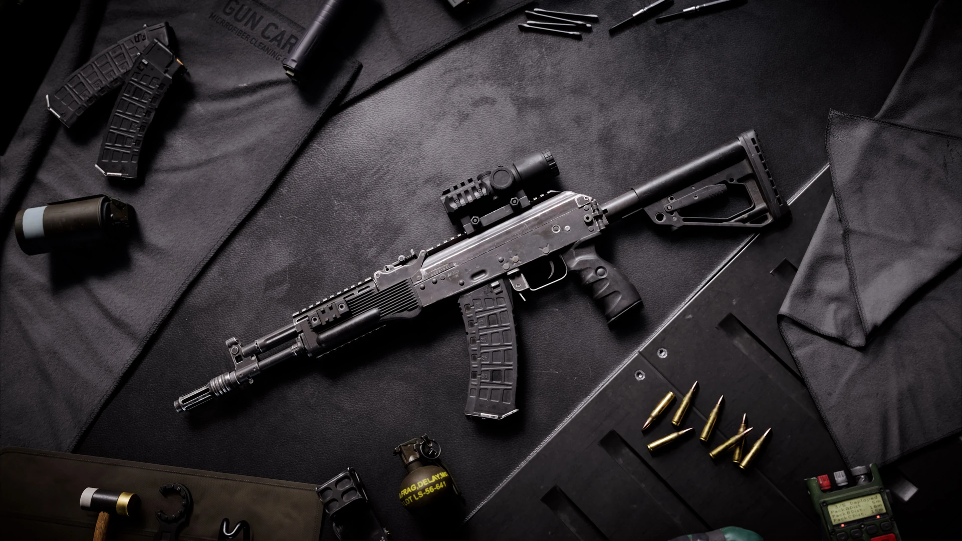 Official Battlefield 6 assault rifle artwork showing an optic and other fitted weapon parts