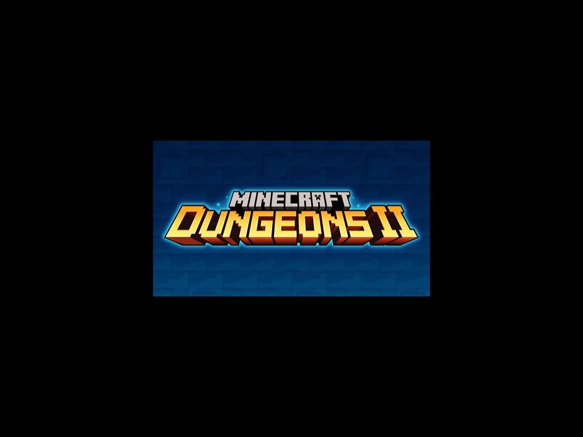 Four Minecraft Dungeons II heroes charge toward a monster-filled forest.