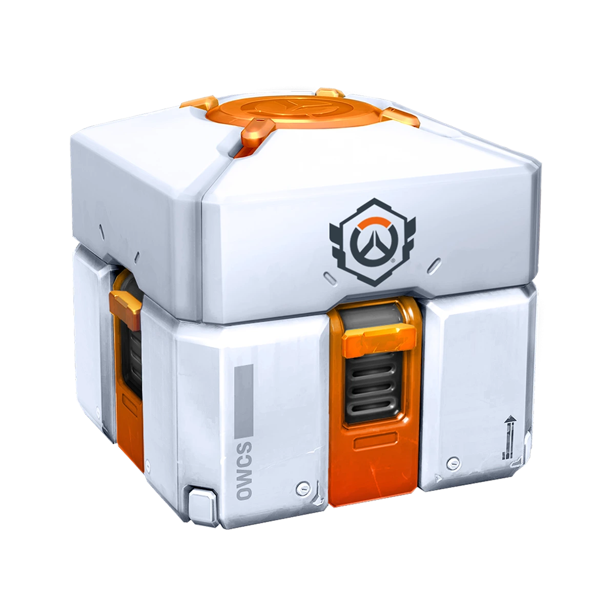 White and orange Esports Loot Box with the OWCS marking.