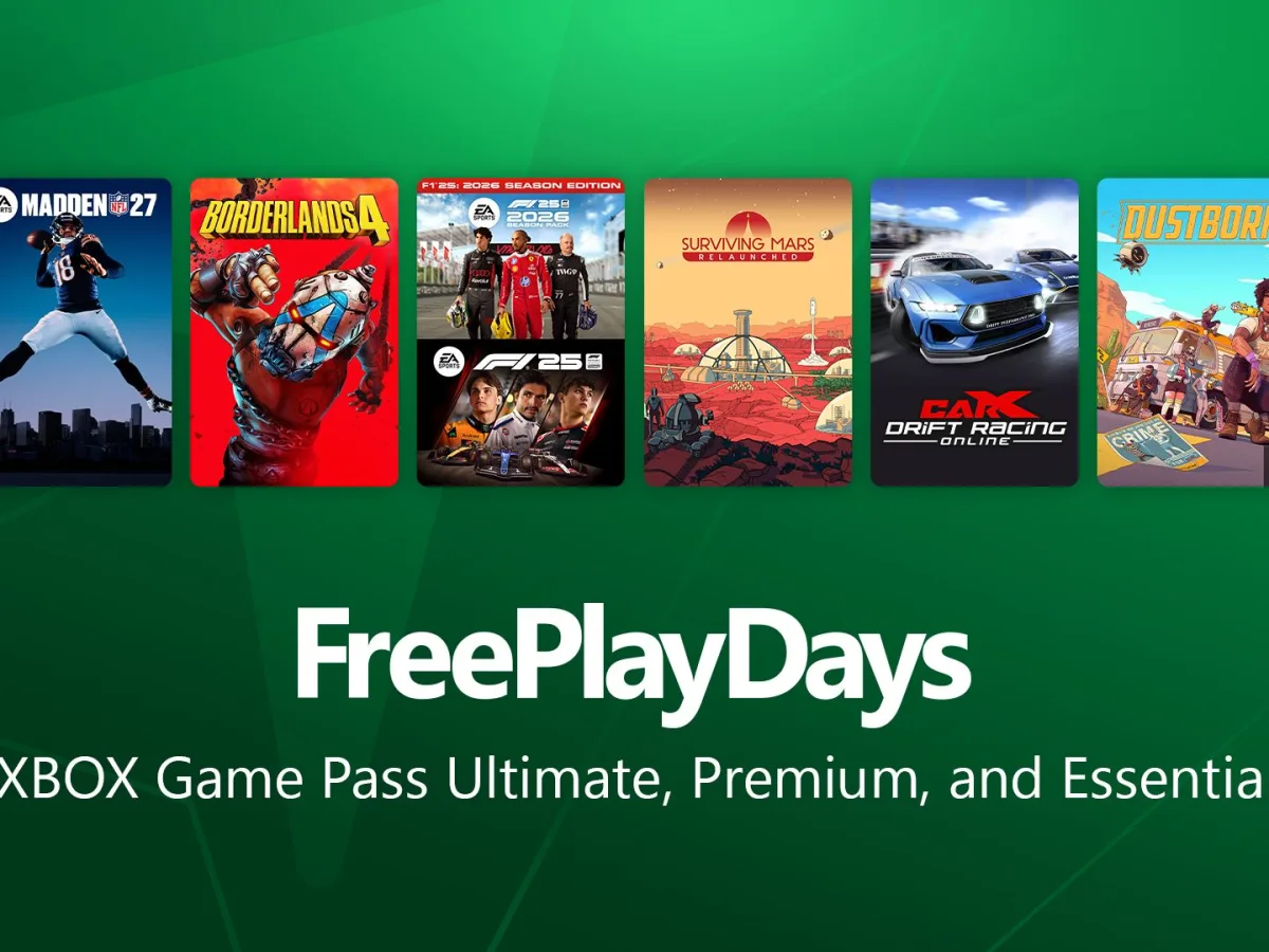 Xbox Free Play Days artwork showing the games available during the September 10 weekend.