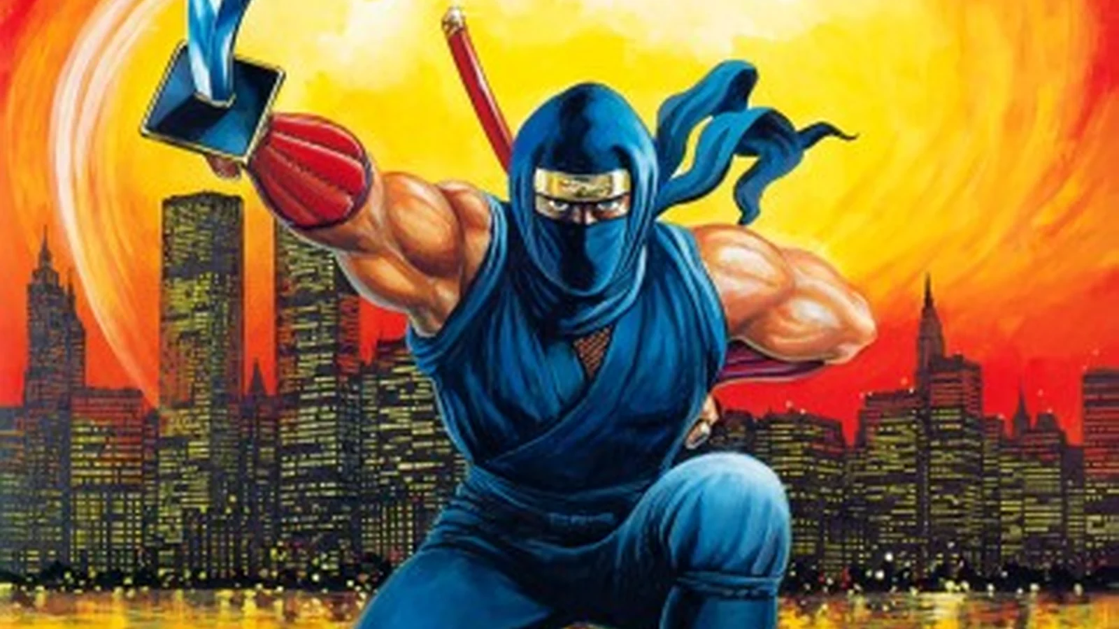Ninja Gaiden III artwork showing Ryu Hayabusa against a dark blue background.