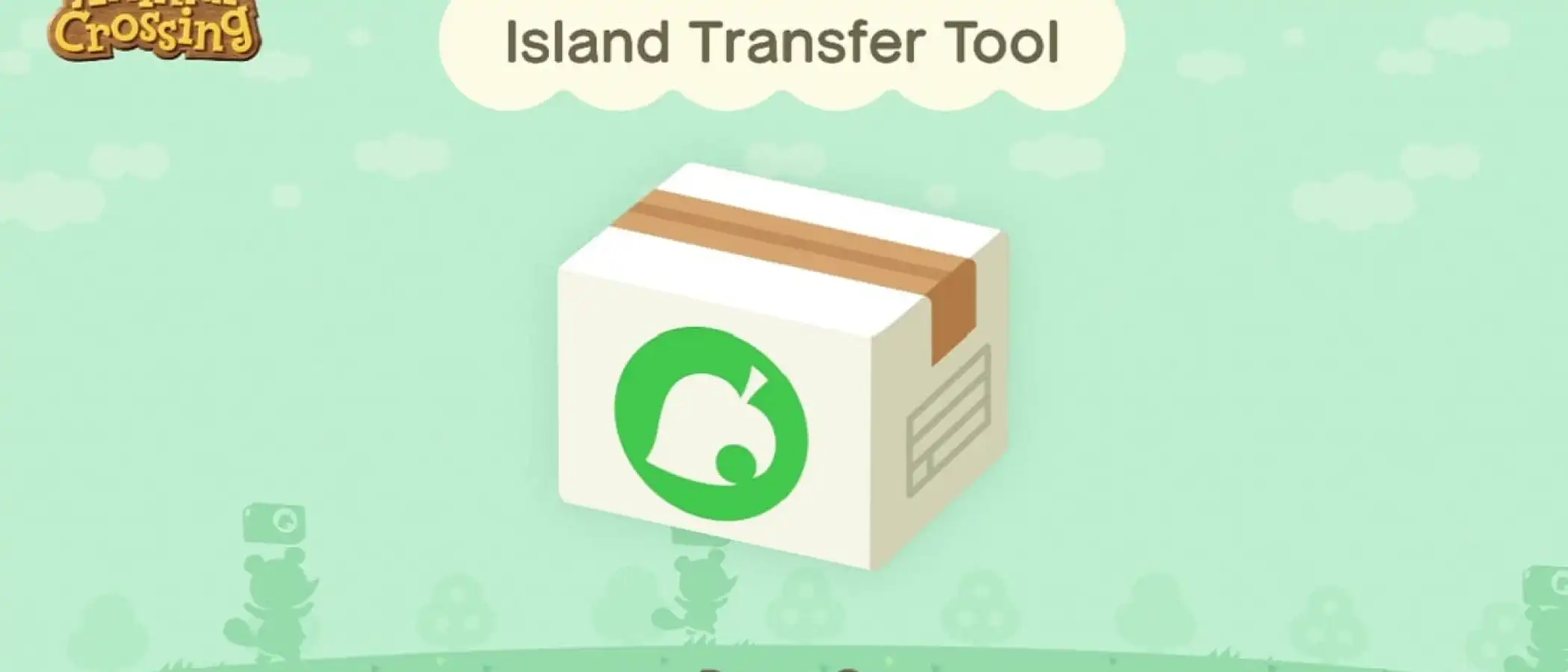 Official Animal Crossing: New Horizons Island Transfer Tool artwork on Nintendo Switch.