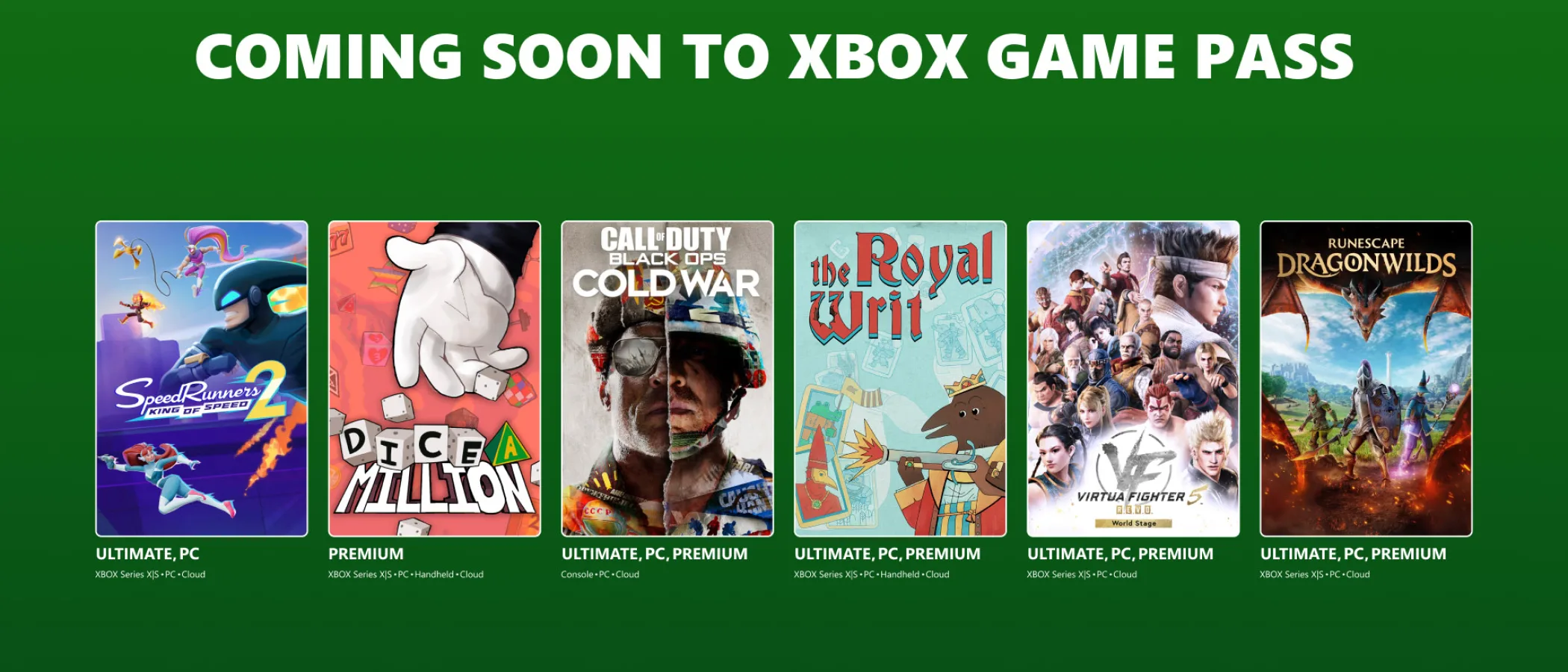 Xbox Game Pass artwork promoting September additions, including Call of Duty: Black Ops Cold War.