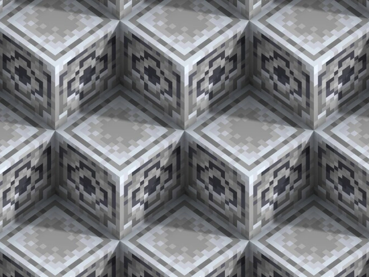 A repeating pattern showing the engraved grey faces of Minecraft lodestone blocks