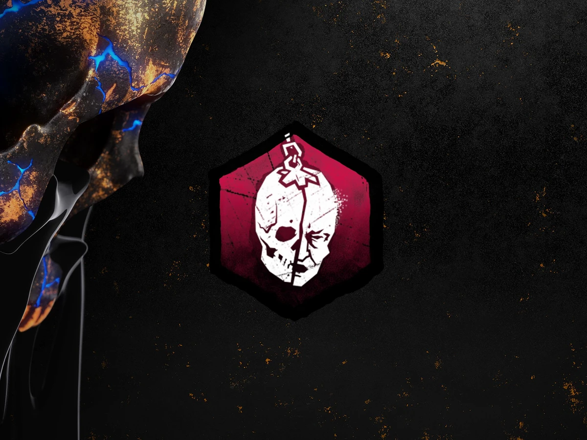 Official Dead by Daylight artwork showing a skull-shaped Mori icon against a dark background