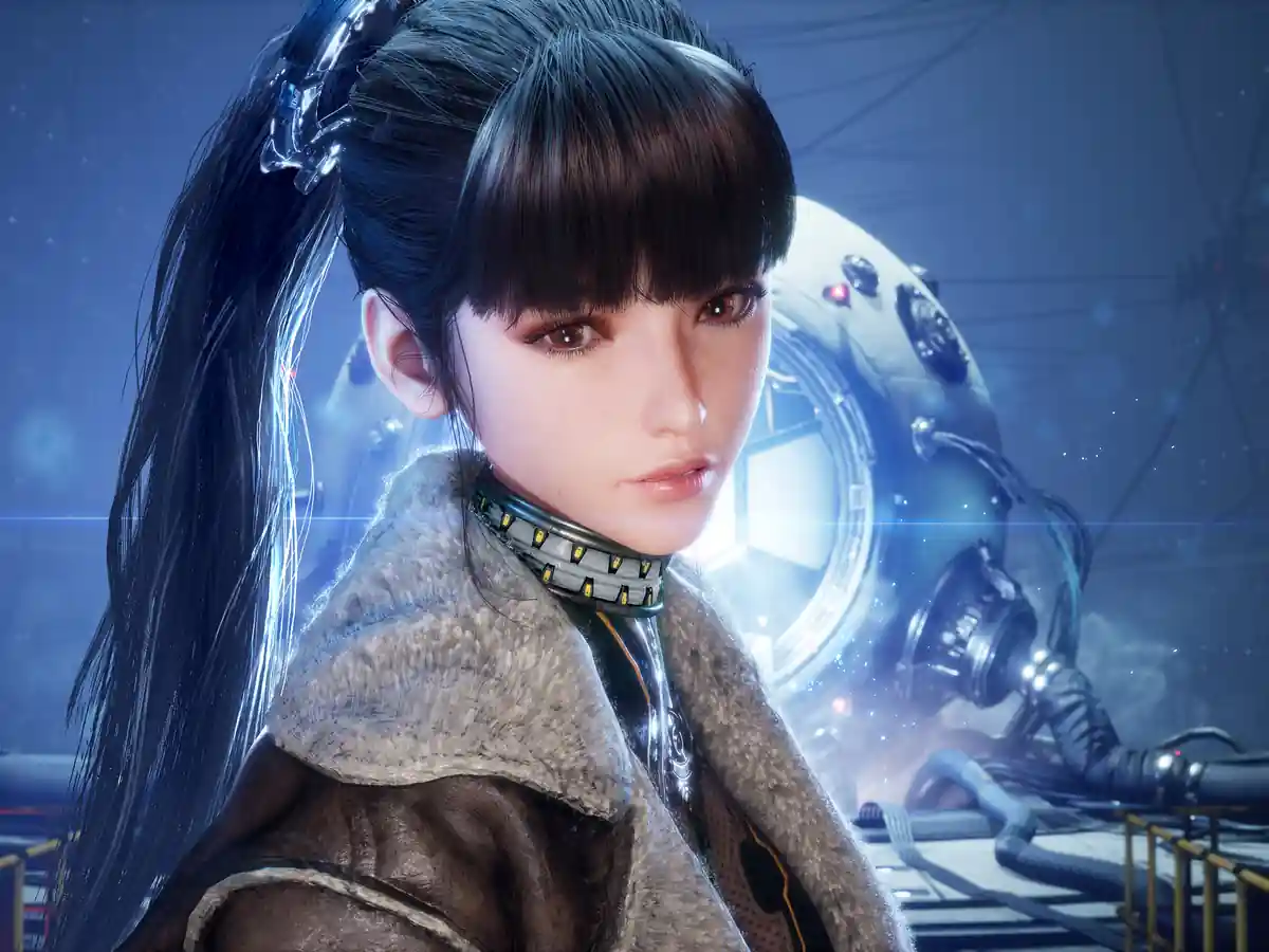 Eve holding a weapon in official Stellar Blade artwork.