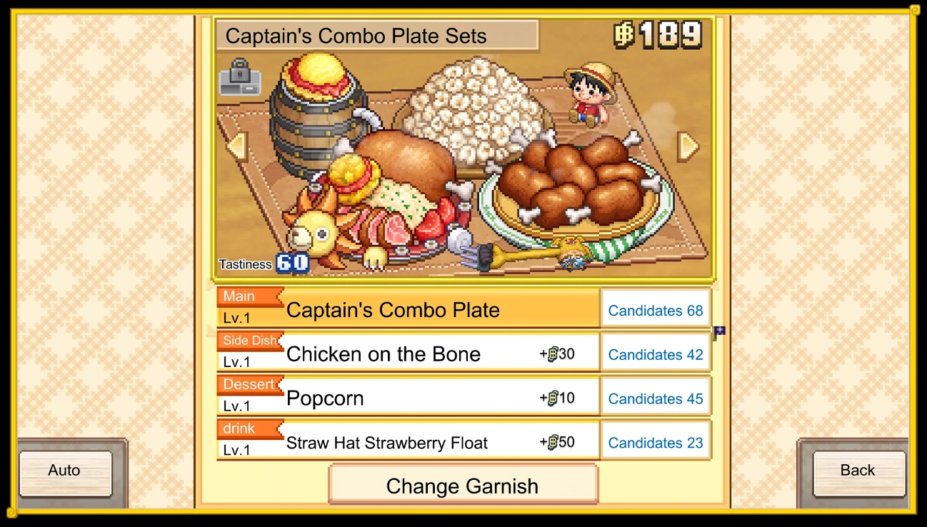 Captain's Combo Plate menu shows chicken, popcorn and a strawberry float beside the main dish.