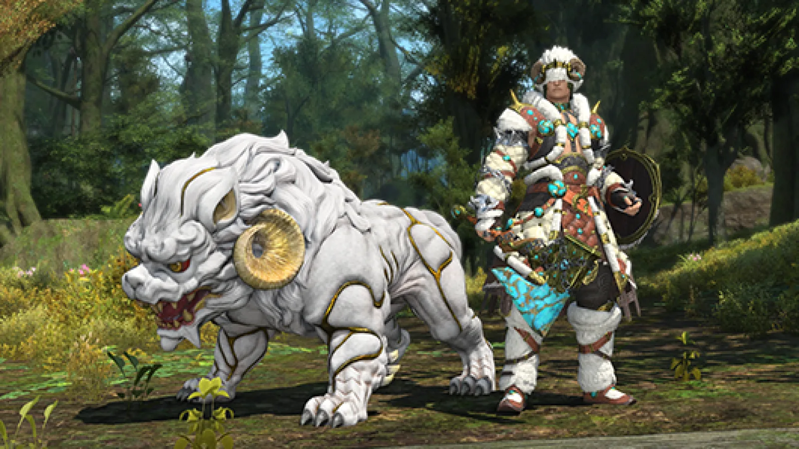 A Final Fantasy XIV Beastmaster uses the Gauge action on a monster to assess a possible pact.