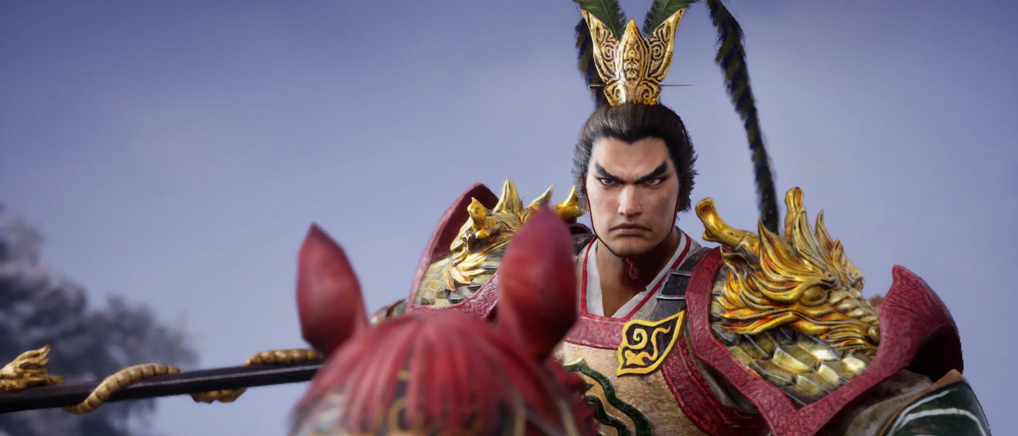 Lu Bu sits on Red Hare in an official Dynasty Warriors 3 Complete Edition Remastered image.