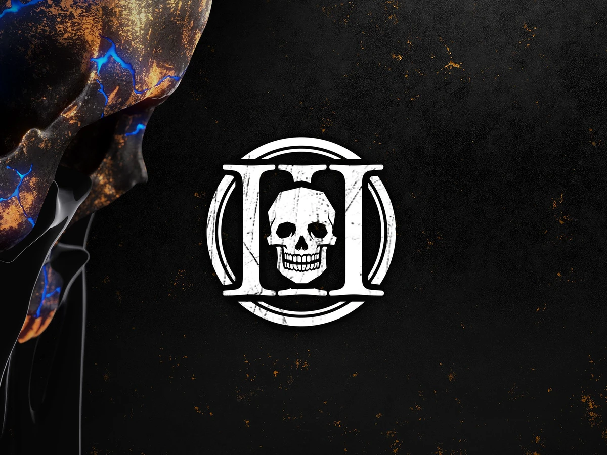 Official Dead by Daylight prestige crest beside a cracked mask