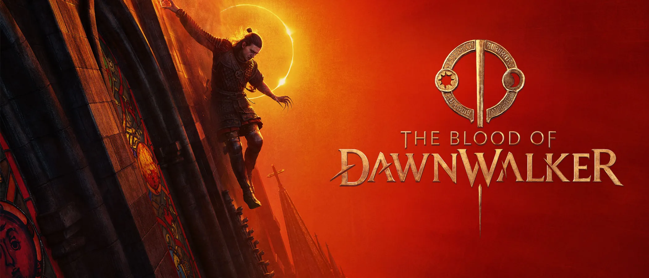 The Blood of Dawnwalker artwork showing Coen against a crimson, vampire-filled landscape.