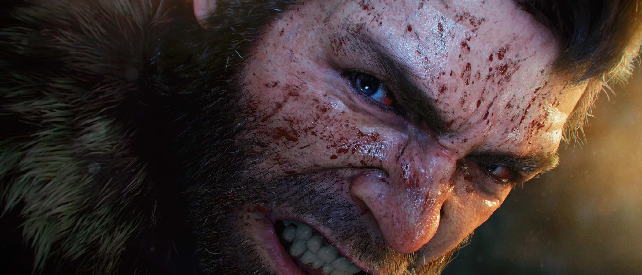 Logan looks towards the camera during a scene in Marvel's Wolverine.
