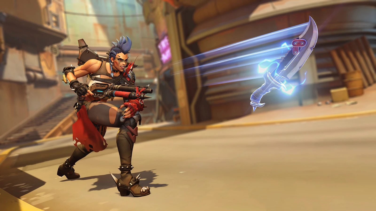 Junker Queen throws her blade in historical official Overwatch artwork
