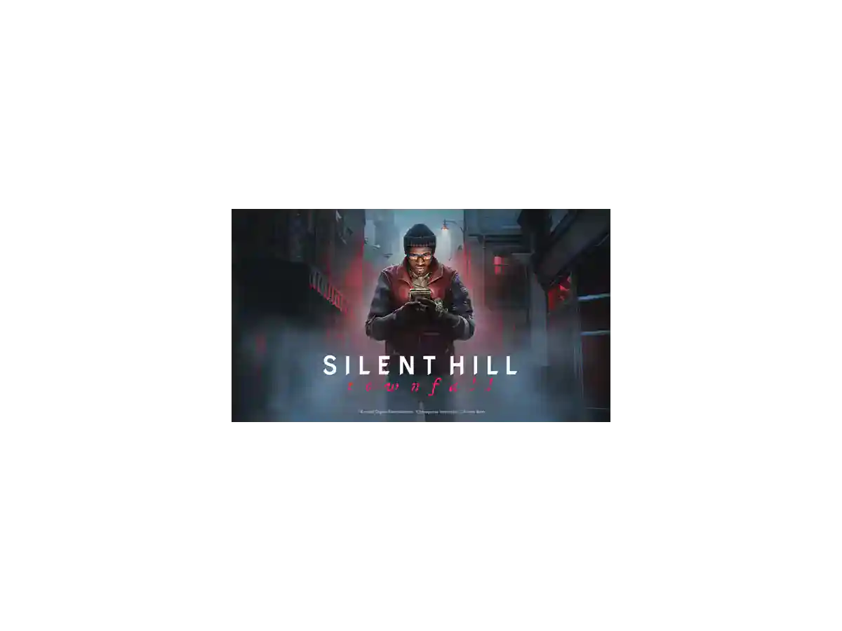 SILENT HILL: Townfall key art shows a fog-covered coastal settlement.