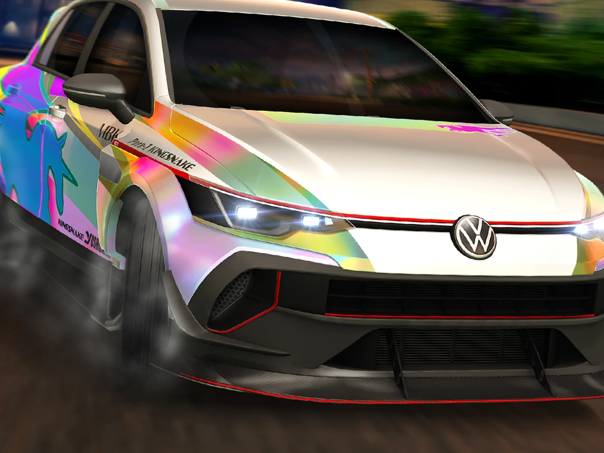 Volkswagen Golf GTI Edition 50 in official Rocket League Season 24 artwork