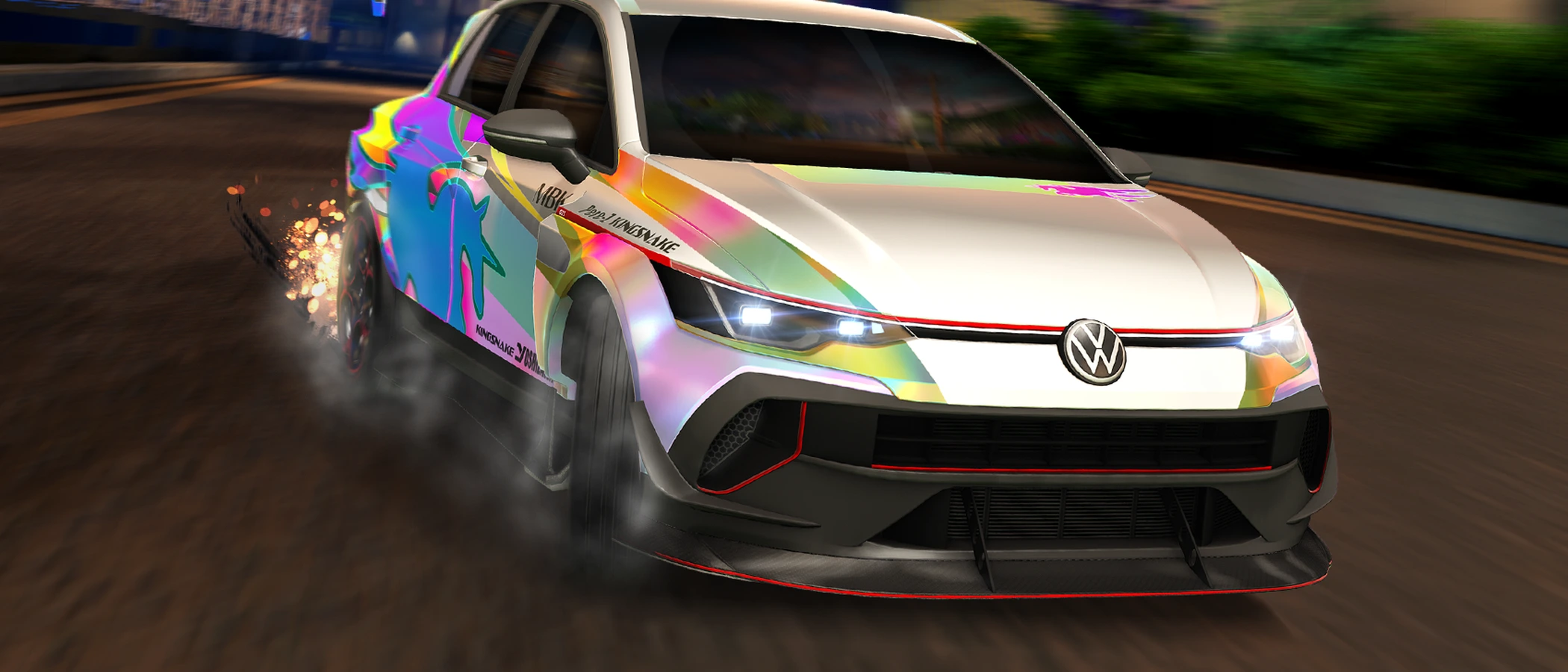 Volkswagen Golf GTI Edition 50 in official Rocket League Season 24 artwork